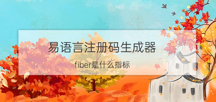 易语言注册码生成器 fiber是什么指标？